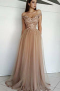 Glamouröses schulterfreies Chiffon-Ball-/Abendkleid mit Perlenbesatz PG746
