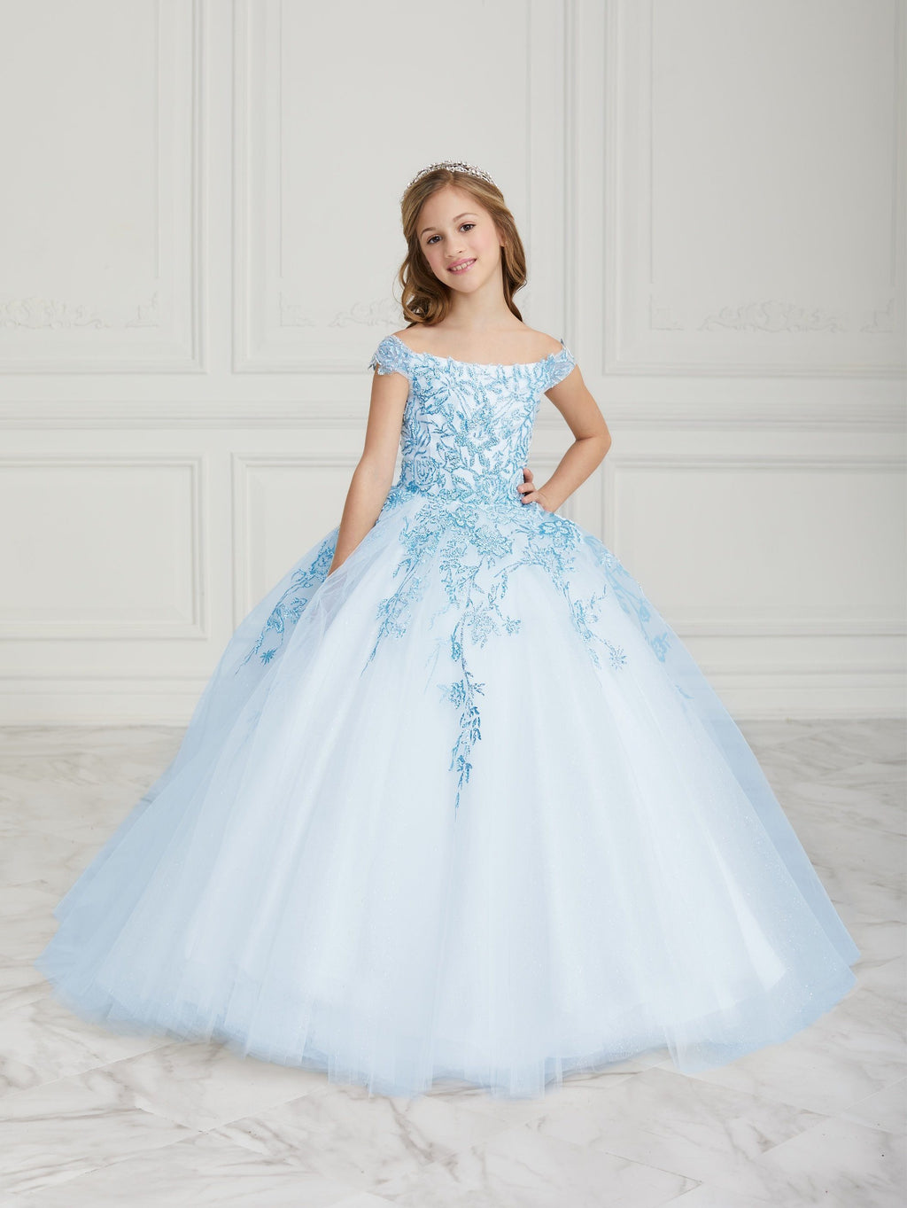 Glitter Applique Sweetheart Quinceanera Dress by House of Wu 26955