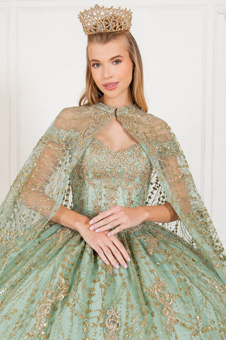 Ballkleid mit Glitzercape von Cinderella Couture 4201
