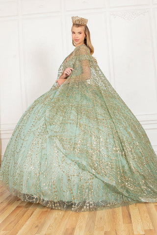 Ballkleid mit Glitzercape von Cinderella Couture 4201