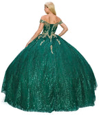 Glitter Cape Ball Gown by Cinderella Couture 4201