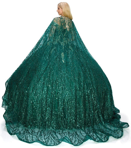 Ballkleid mit Glitzercape von Cinderella Couture 4201