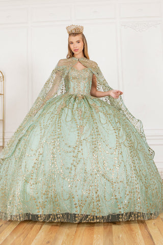 Ballkleid mit Glitzercape von Cinderella Couture 4201
