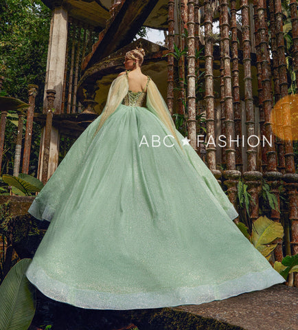 Glitzerndes Cape Quinceanera-Kleid von Ragazza EV29-629