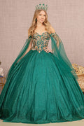 Robe de bal à manches cape pailletée par Elizabeth K GL3139