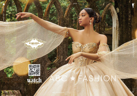 Glitzerndes Quinceanera-Kleid mit Cape-Ärmeln von Ragazza EV28-628