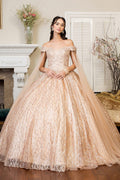 Glitzerndes schulterfreies Ballkleid von Elizabeth K GL1926
