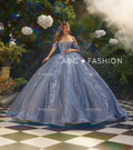 Glitzerndes schulterfreies Quinceanera-Kleid von Ragazza EV49-649