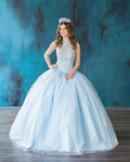 Robe de Quinceañera à Col Haut avec Impression Pailletée par Calla SYL19002