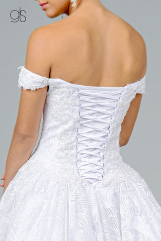 Schulterfreies Ballkleid mit Glitzerprint von Elizabeth K GL1820