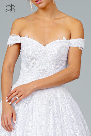 Schulterfreies Ballkleid mit Glitzerprint von Elizabeth K GL1820