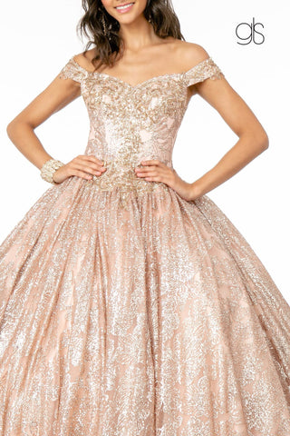 Schulterfreies Ballkleid mit Glitzerprint von Elizabeth K GL1820