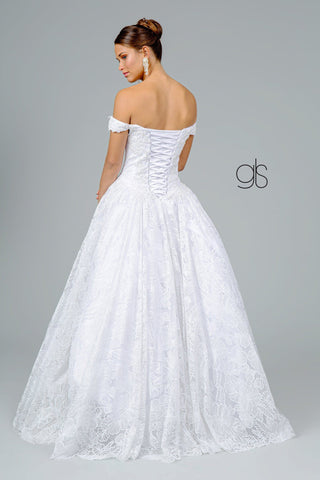 Schulterfreies Ballkleid mit Glitzerprint von Elizabeth K GL1820