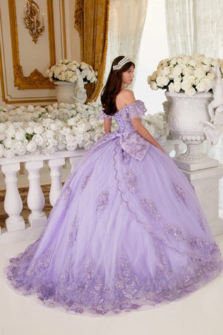 Schulterfreies Ballkleid mit Glitzerprint von Ladivine 15701