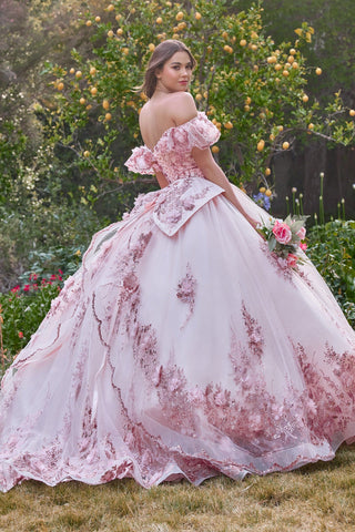 Schulterfreies Ballkleid mit Glitzerprint von Ladivine 15701