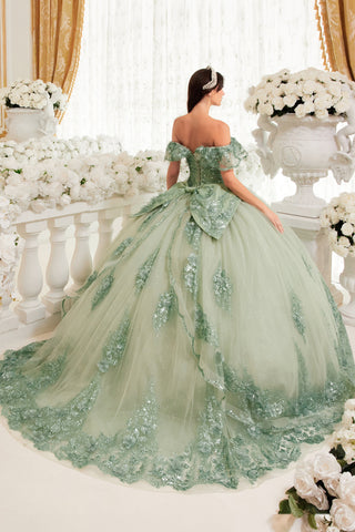 Schulterfreies Ballkleid mit Glitzerprint von Ladivine 15701