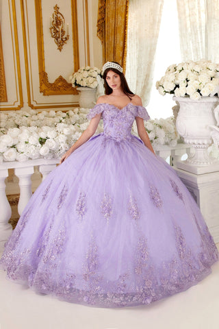 Schulterfreies Ballkleid mit Glitzerprint von Ladivine 15701
