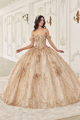 Schulterfreies Ballkleid mit Glitzerprint von Ladivine 15712