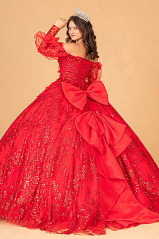 Ballkleid mit Puffärmeln und Glitzerprint von Elizabeth K GL3071