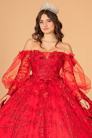 Ballkleid mit Puffärmeln und Glitzerprint von Elizabeth K GL3071