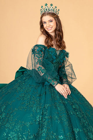 Ballkleid mit Puffärmeln und Glitzerprint von Elizabeth K GL3071