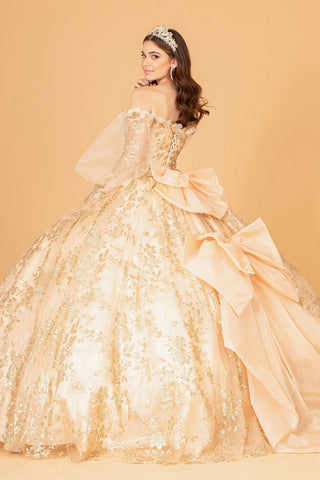 Ballkleid mit Puffärmeln und Glitzerprint von Elizabeth K GL3071