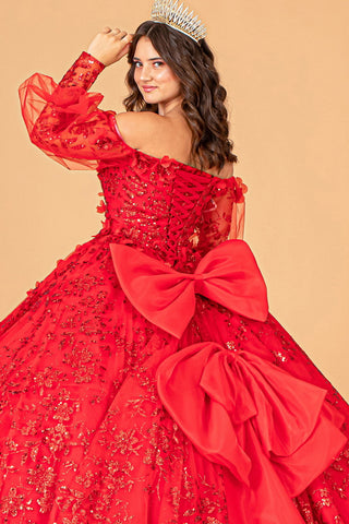 Ballkleid mit Puffärmeln und Glitzerprint von Elizabeth K GL3071