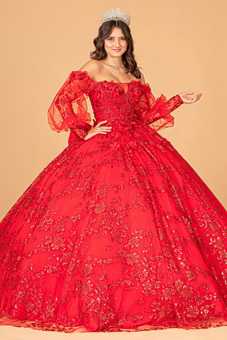 Ballkleid mit Puffärmeln und Glitzerprint von Elizabeth K GL3071