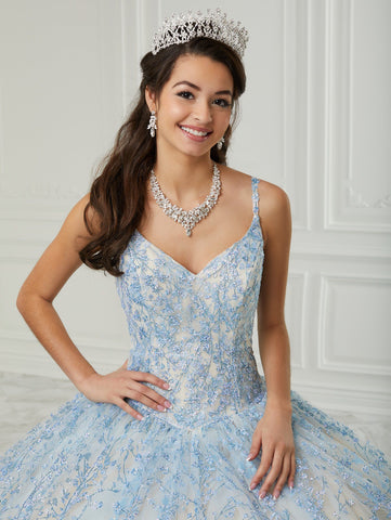 Quinceanera-Kleid mit Glitzerdruck von Fiesta Gowns 56425