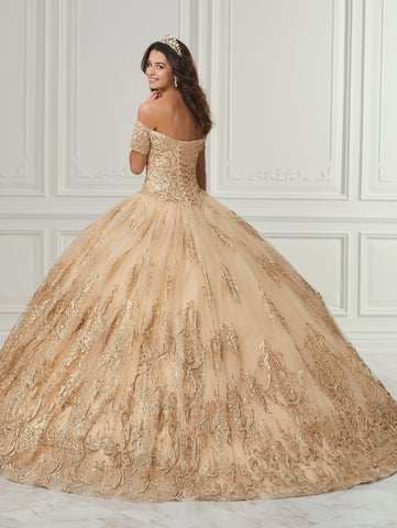 Quinceanera-Kleid mit Glitzerdruck von House of Wu 26982