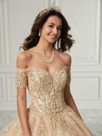 Glitter Print Quinceanera Dress by House of Wu 26982