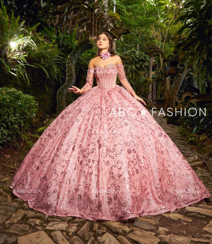 Quinceanera-Kleid mit Glitzerdruck von Ragazza EV31-631