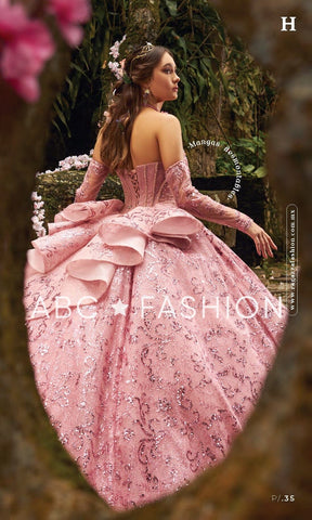 Quinceanera-Kleid mit Glitzerdruck von Ragazza EV31-631