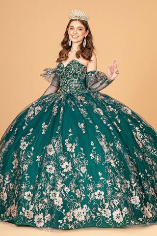 Trägerloses Ballkleid mit Glitzerprint von Elizabeth K GL1944