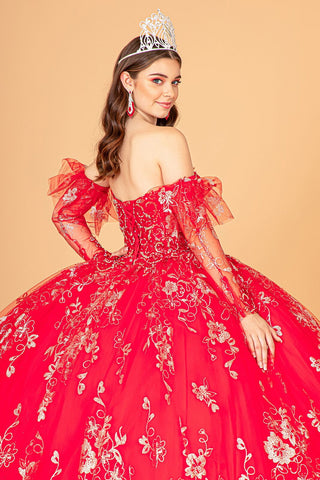 Trägerloses Ballkleid mit Glitzerprint von Elizabeth K GL1944