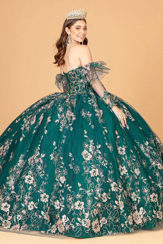 Trägerloses Ballkleid mit Glitzerprint von Elizabeth K GL1944