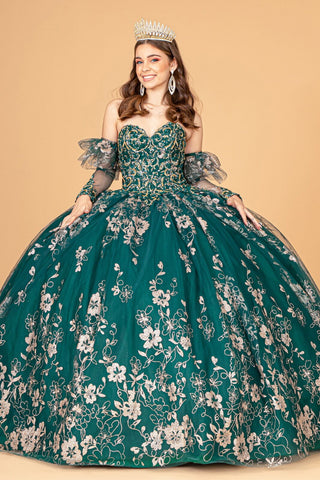 Trägerloses Ballkleid mit Glitzerprint von Elizabeth K GL1944