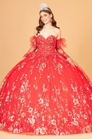 Trägerloses Ballkleid mit Glitzerprint von Elizabeth K GL1944