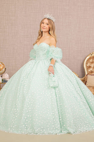 Ballkleid mit Glitzerprint und Herzausschnitt von Elizabeth K GL3176