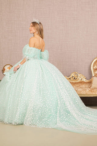 Ballkleid mit Glitzerprint und Herzausschnitt von Elizabeth K GL3176