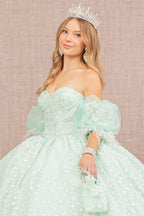 Glitter Print Sweetheart Ball Gown by Elizabeth K GL3176