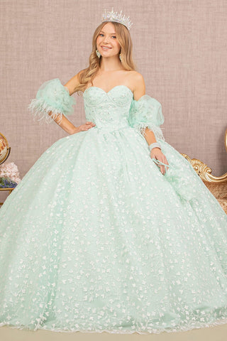Ballkleid mit Glitzerprint und Herzausschnitt von Elizabeth K GL3176