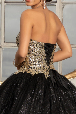 Glitzerndes trägerloses Ballkleid von Elizabeth K GL3022