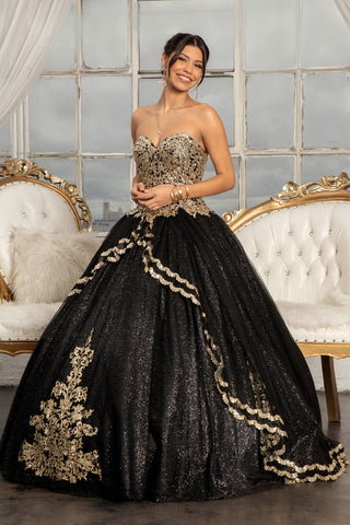 Glitzerndes trägerloses Ballkleid von Elizabeth K GL3022