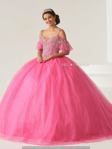 Vestido de quinceanera em tule brilhante da Fiesta Gowns 56436