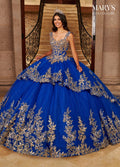 Robe de Quinceañera à Appliques Dorées par Alta Couture MQ3079