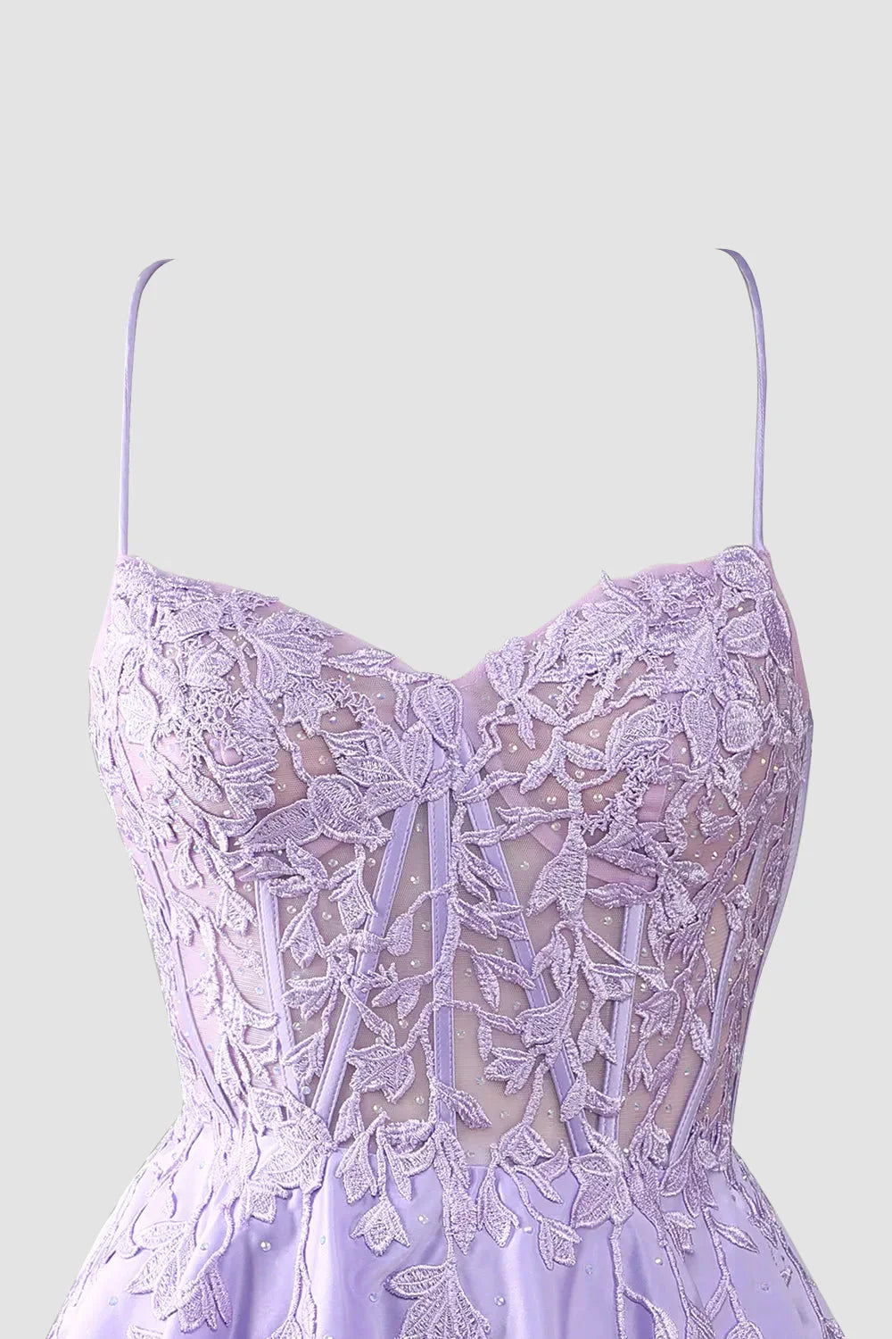 Wunderschönes A-Linien-Korsettkleid mit Spaghettiträgern in königsblau für den Homecoming mit Applikationen