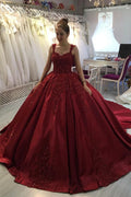 Vestido de Gala Largo y Deslumbrante con Escote Corazón, Aplicaciones y Encaje de Satén para Baile de Graduación