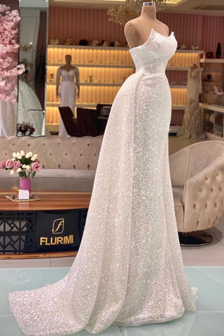 Wunderschönes langes Meerjungfrau-Ballkleid mit Glitzer und Herzausschnitt