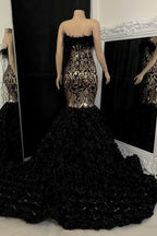 Gorgeous Long Mermaid Lace Flowers Sleeveless Prom Dress